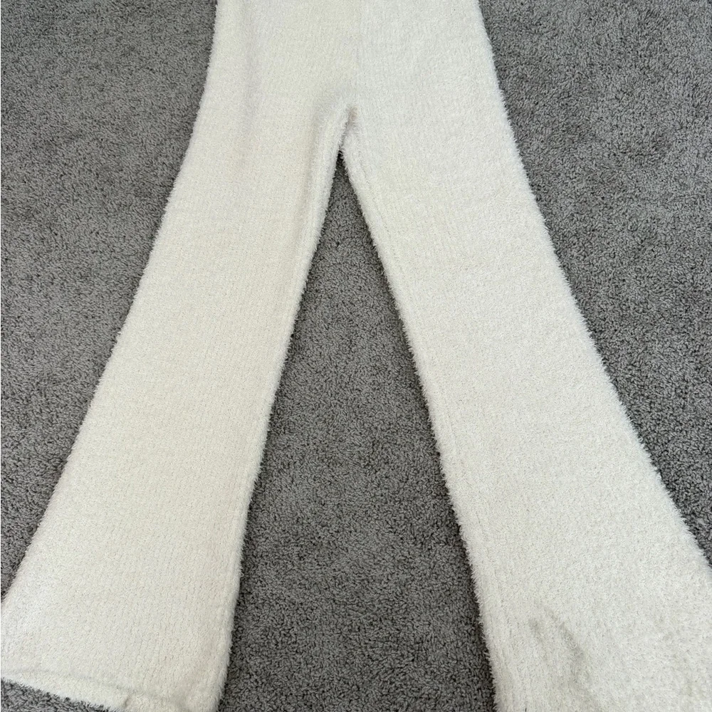 Aerie Cozy Knit Wide-Leg Pants - White